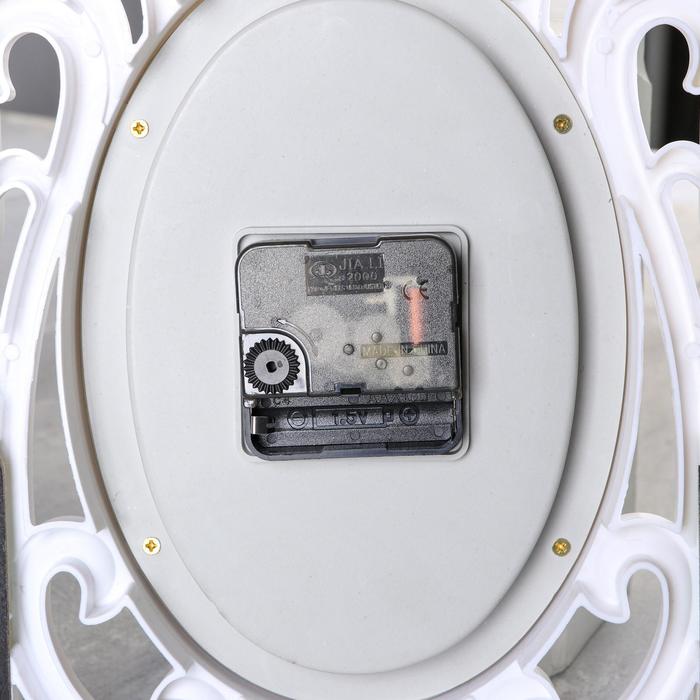 Часы настенные хайтек+4 фоторамки лоза белые (фото 15*10см) 51*26*5см