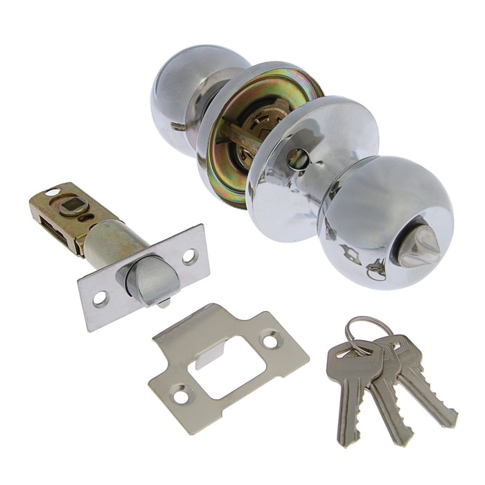 Защелка 1303, с ключом, цвет хром