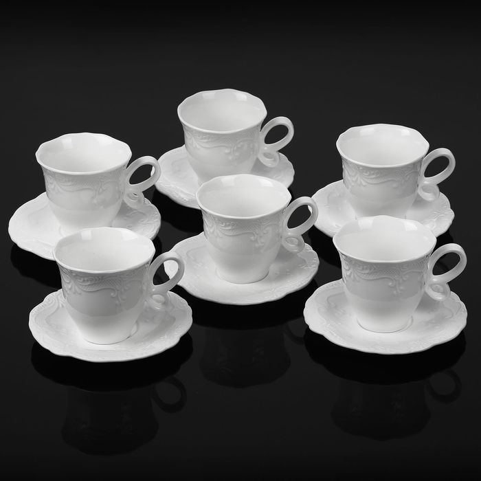 Сервиз чайный "Эталон", 12 предметов: 6 чашек 200 мл, 6 блюдец d=13 см