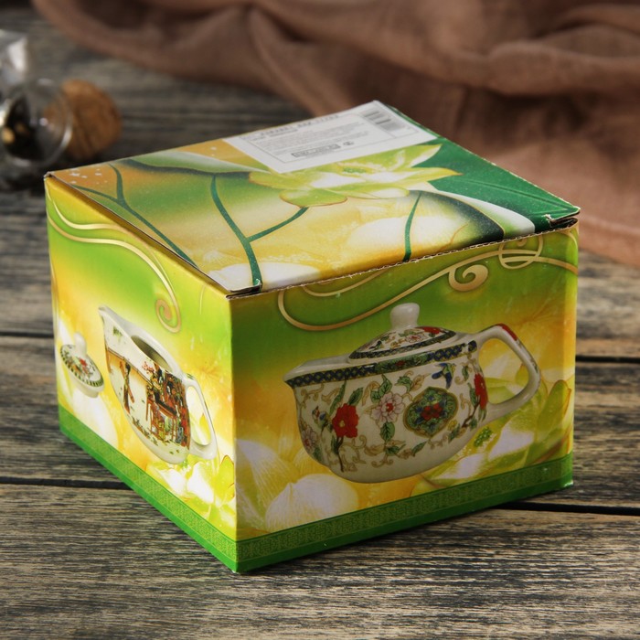 Чайник заварочный 250 мл "Цветочные мотивы", цвет синий