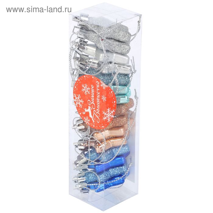 фото Украшение ёлочное "звёздочки ассорти" (набор 15 шт) 3,5 см зимнее волшебство