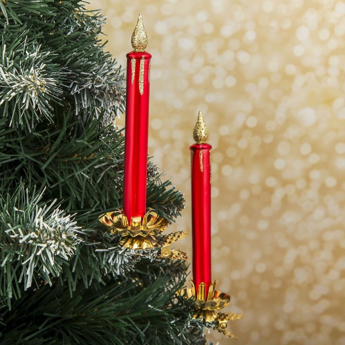 Набор украшений пластик 12 см (набор 2 шт) свеча
