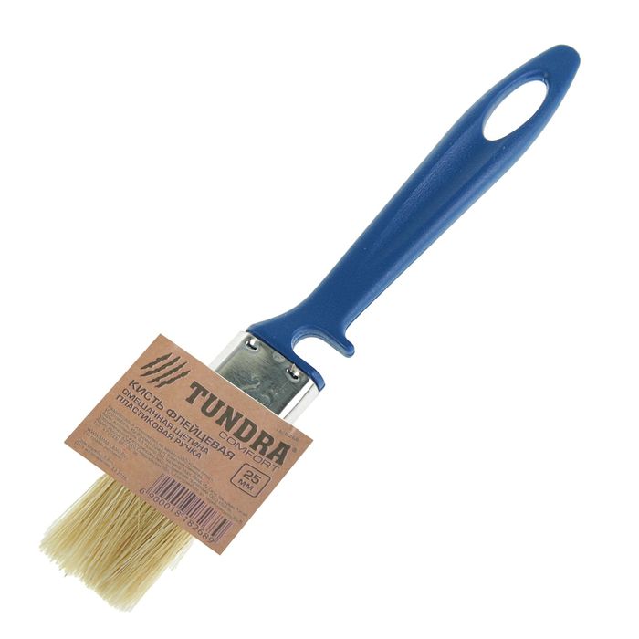 Кисть флейцевая TUNDRA comfort, смешанная щетина, пластиковая ручка, 25 мм