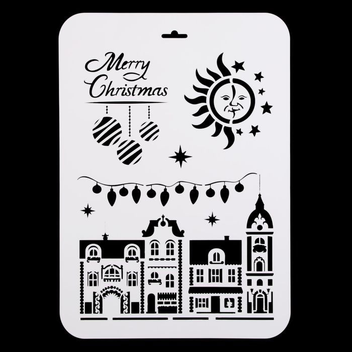Трафарет пластик "Merry Christmas" 22х31 см (НГП-01)
