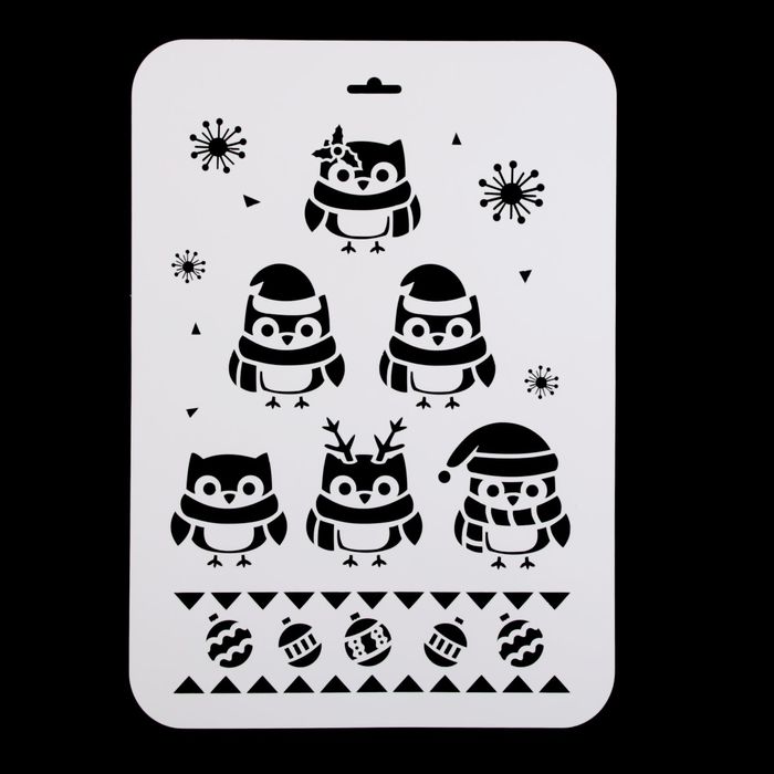 Трафарет пластик "Пингвины" 22х31 см (НГП-32)