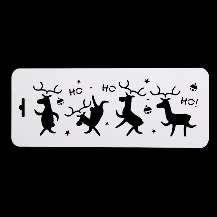 Трафарет бордюрный "Веселые олени" пластик, 10х25 см (НГб-15)