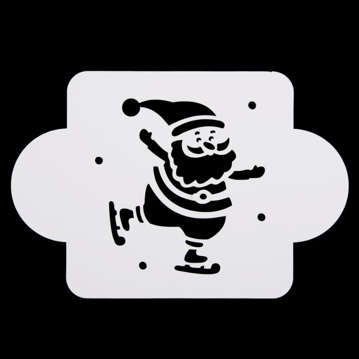 Трафарет пластик "Дед Мороз на коньках" 10х10 см (МДНГ-45)