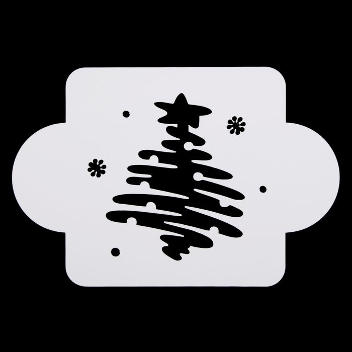 Трафарет пластик "Елочка на стекле" 10х10 см (МДНГ-36)