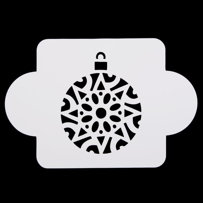 Трафарет пластик "Елочный шарик" 10х10 см (МДНГ-18)