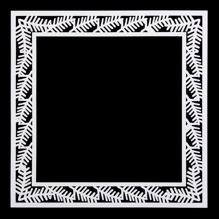 Трафарет пластик "Рамочка с ветками" 15х15 см