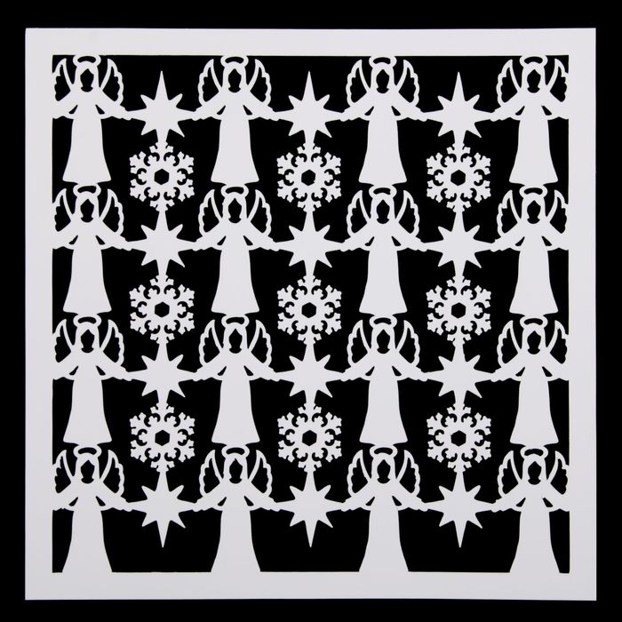 Трафарет фоновый "Ангелочки" пластик, 15х15 см (НГМСК-23)