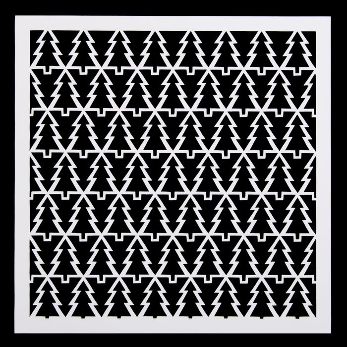 Трафарет пластик фоновый "Елочки" 15х15 см