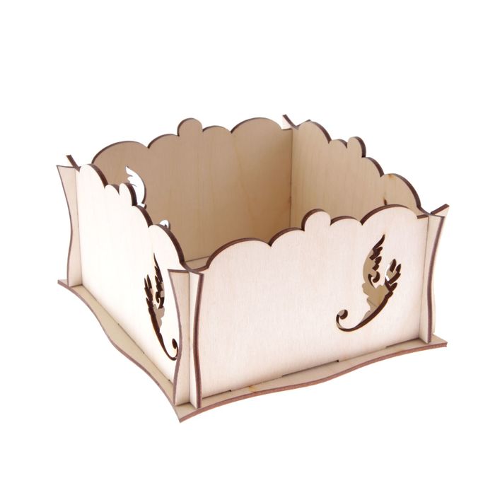 Сухарница для декора "Резная" из фанеры, набор 5 деталей, 16х16х9 см