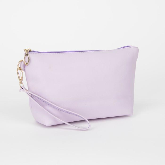 Клатч женский, отдел на молнии, с ручкой, цвет сиреневый