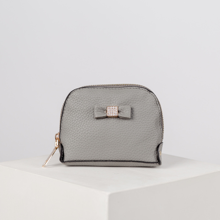 Кошелёк женский на молнии, 1 отдел, цвет серый