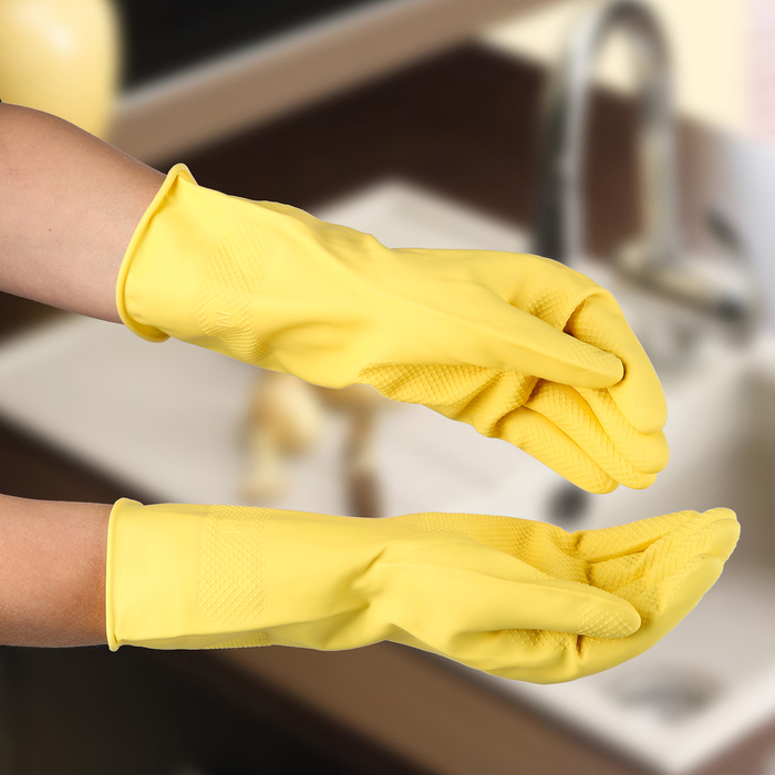 Перчатки защитные суперпрочные, латекс 45 гр, размер M, цвет МИКС