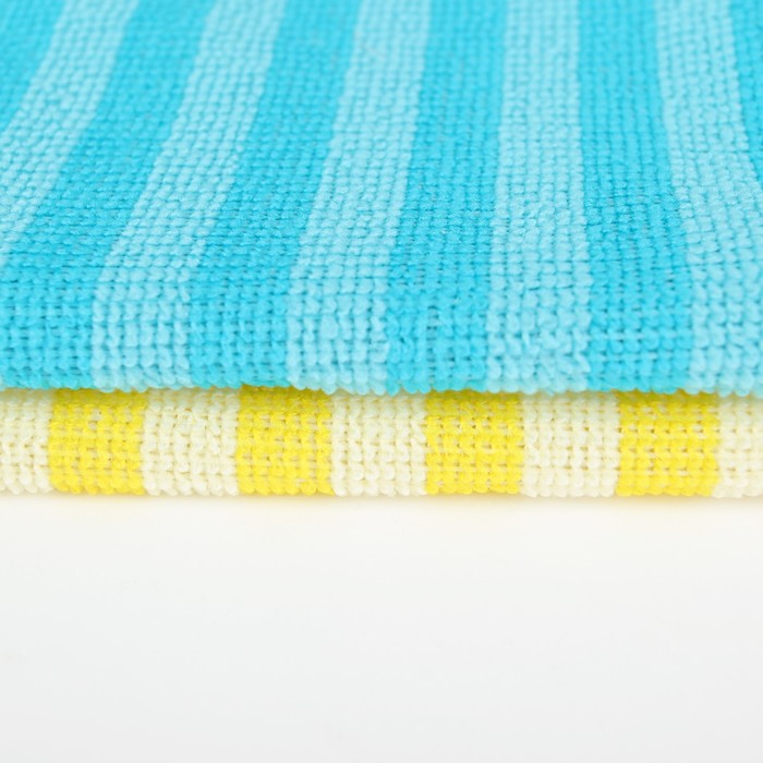 Тряпка для пола, микрофибра полоска, 50х70 см, цвета МИКС