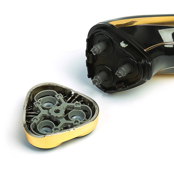 Электробритва Centek CT-2167, 2 Вт, АКБ, триммер, черно-золотая