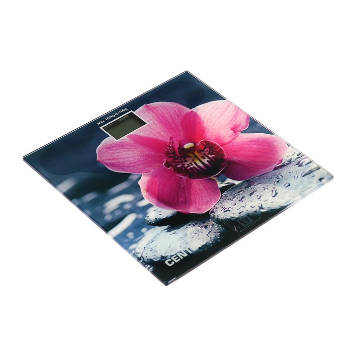 Весы напольные Centek CT-2421, электронные, до 180 кг, рисунок "орхидея"