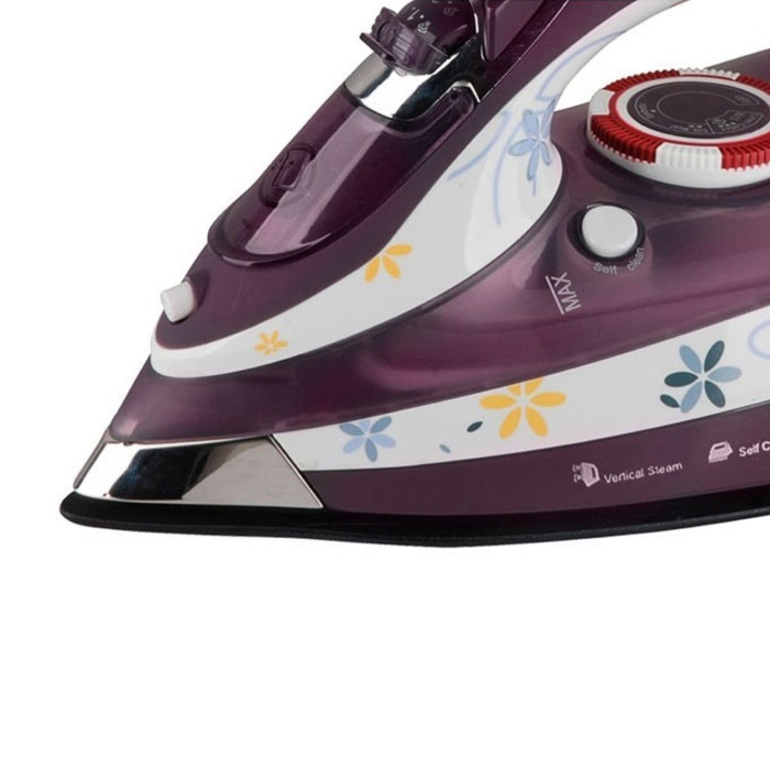 Утюг Centek CT-2323, 2600 Вт, керамическая подошва, фиолетовый/цветы