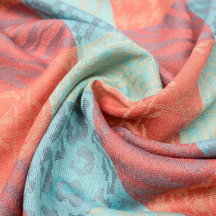 Палантин "Этель" Мелодия 180*70 см, бирюзовый,35% х/б,65% п/э