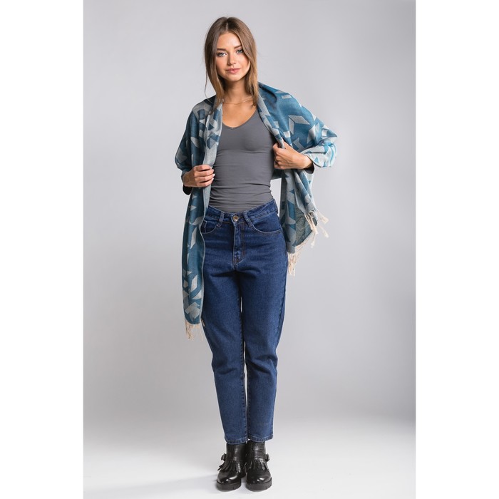 Палантин "Этель" Илви 180*70 см, синий, 35% х/б,65% п/э