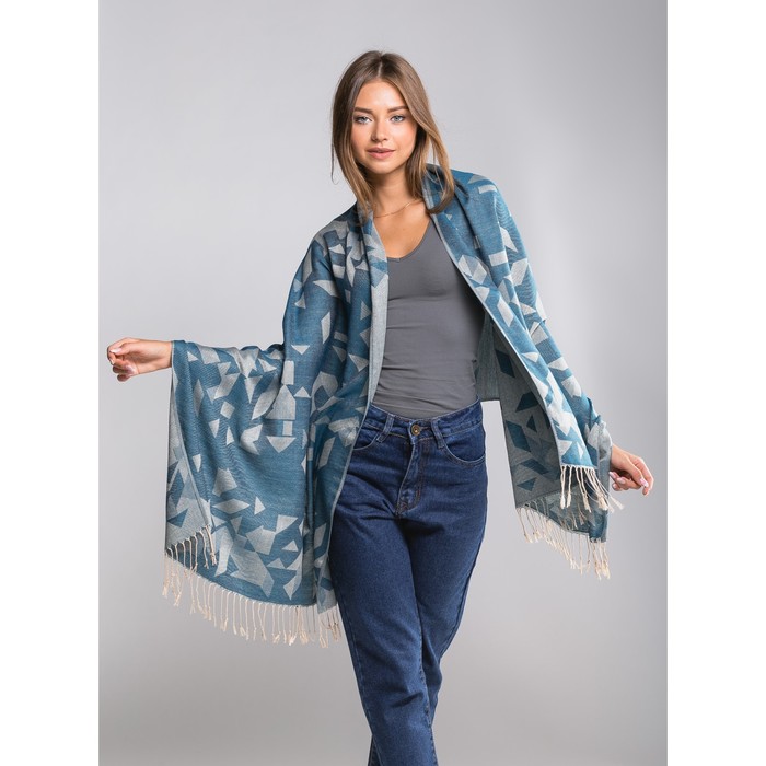 Палантин "Этель" Илви 180*70 см, синий, 35% х/б,65% п/э