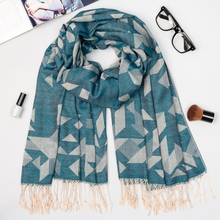 Палантин "Этель" Илви 180*70 см, синий, 35% х/б,65% п/э