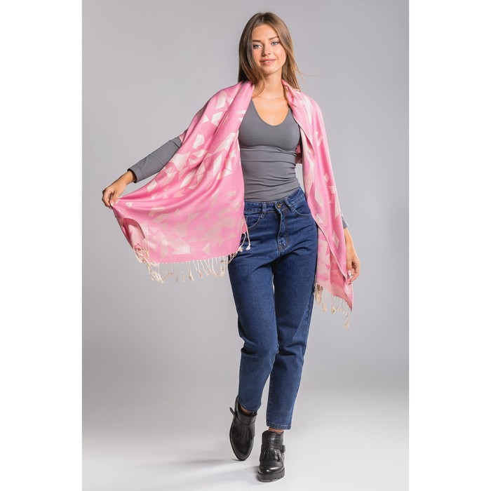 Палантин "Этель" Илви 180*70 см, розовый, 35% х/б,65% п/э
