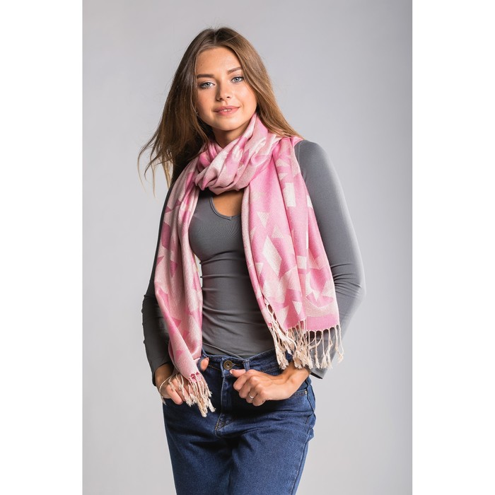 Палантин "Этель" Илви 180*70 см, розовый, 35% х/б,65% п/э