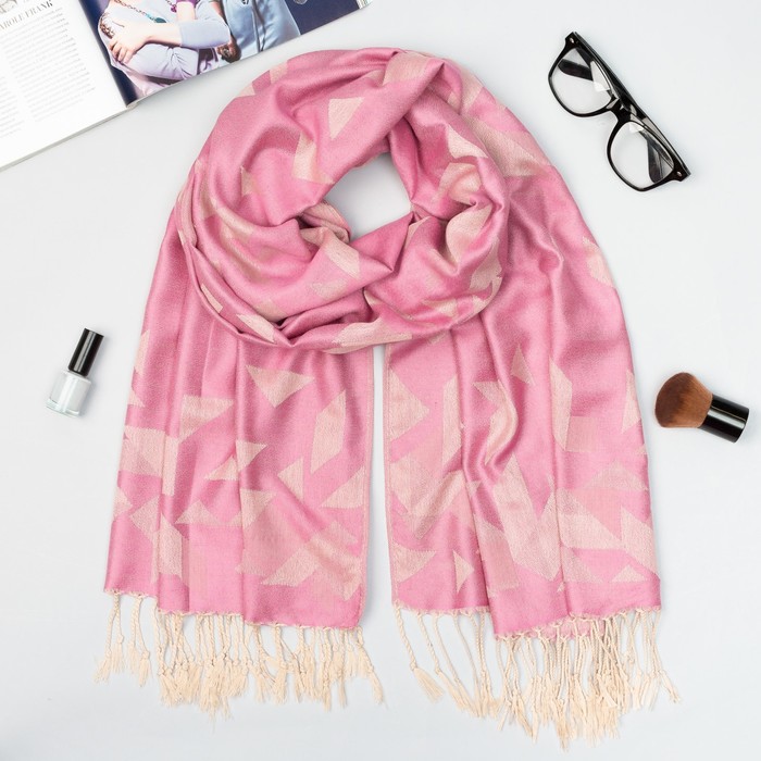 Палантин "Этель" Илви 180*70 см, розовый, 35% х/б,65% п/э