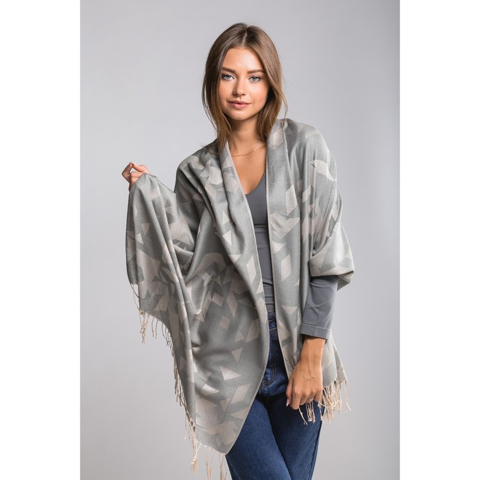 Палантин "Этель" Илви 180*70 см, серый, 35% х/б,65% п/э