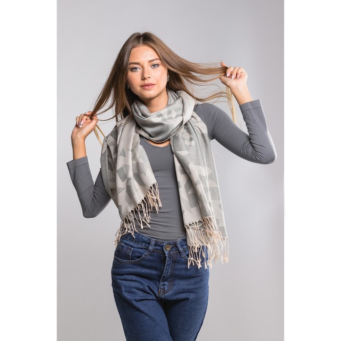 Палантин "Этель" Илви 180*70 см, серый, 35% х/б,65% п/э