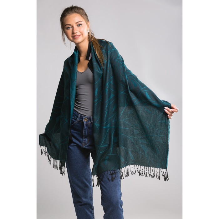 Палантин "Этель" Медео 180*70 см, синий, 35% х/б,65% п/э