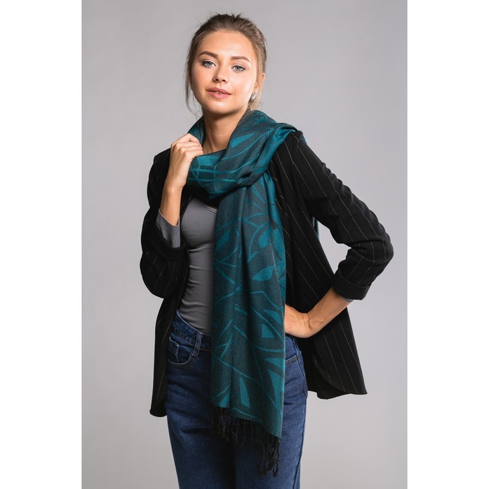 Палантин "Этель" Медео 180*70 см, синий, 35% х/б,65% п/э