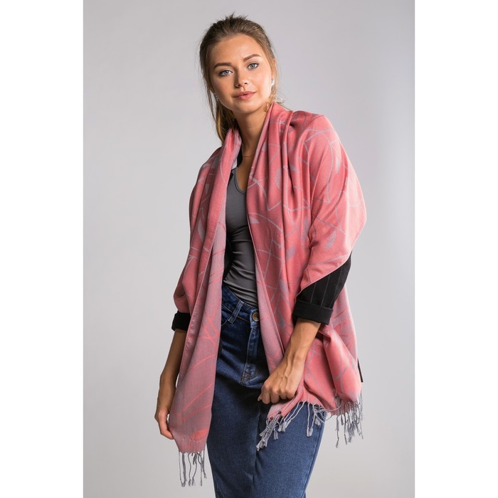 Палантин "Этель" Медео 180*70 см, розовый, 35% х/б,65% п/э