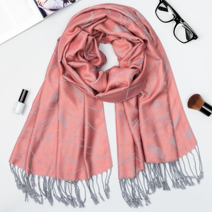 Палантин "Этель" Медео 180*70 см, розовый, 35% х/б,65% п/э