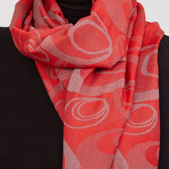 Палантин женский "Этель" Селена 70* 170 см, оранжевый, 20% х/б, 80% п/э