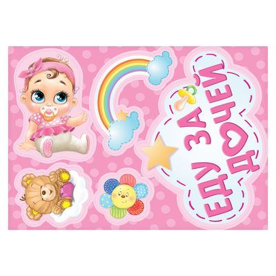 Набор магнитов на авто «Еду за дочей», на выписку