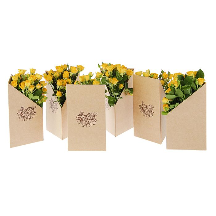 Коробка-ваза сборная "Сердце крафт", 29 х 29 х 25 см