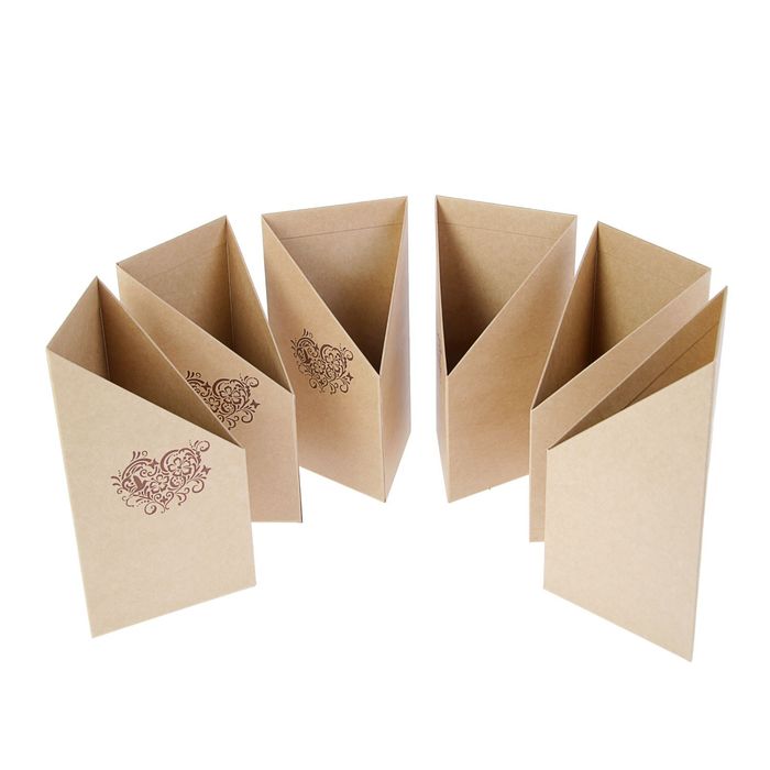 Коробка-ваза сборная "Сердце крафт", 29 х 29 х 25 см