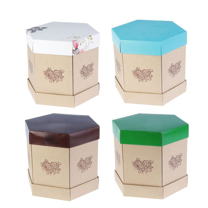 Коробка-ваза сборная "Сердце крафт", 29 х 29 х 25 см