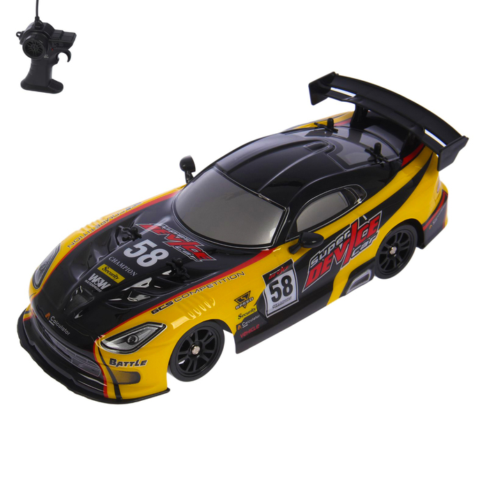 Машина радиоуправляемая "Дрифткар", работает от аккумулятора, дрифт эффект, 4WD, МИКС