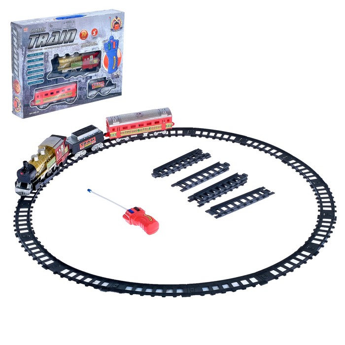 Железная дорога "Скорый поезд", радиоуправляемая, работает от батареек, свет и звук