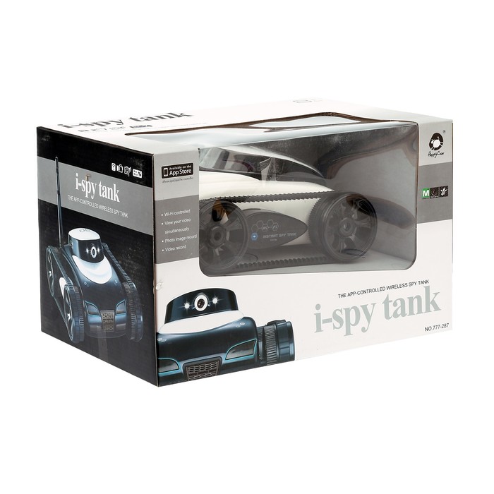 Вездеход радиоуправляемый "Шпион" с видеокамерой, управление с телефона, свет