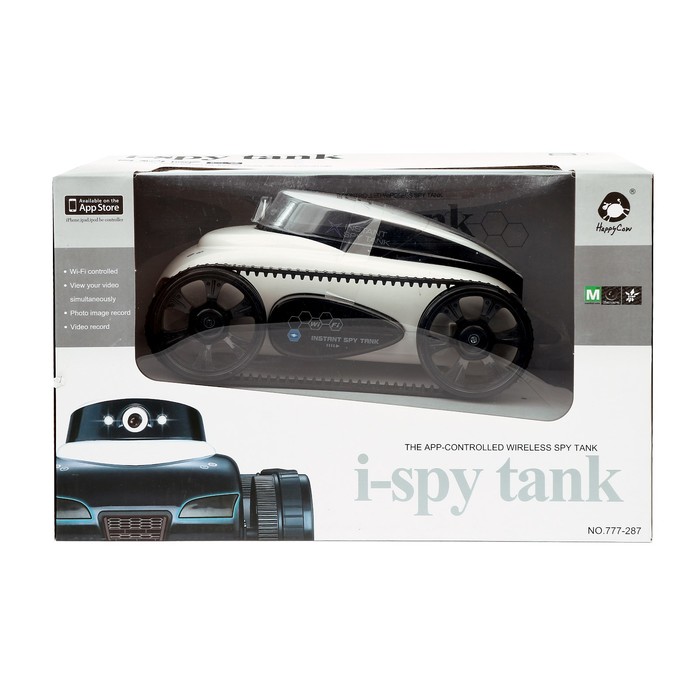 Вездеход радиоуправляемый "Шпион" с видеокамерой, управление с телефона, свет