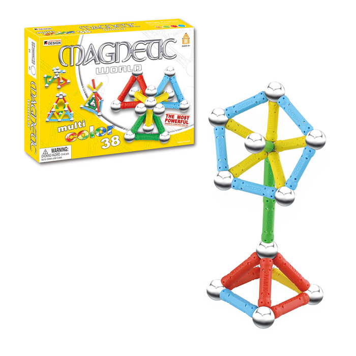 Конструктор магнитный, 38 деталей