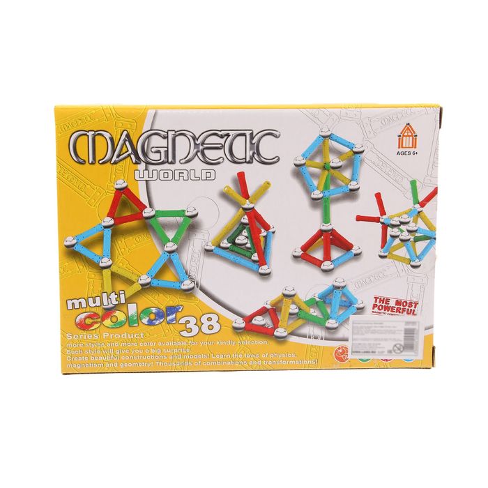 Конструктор магнитный, 38 деталей