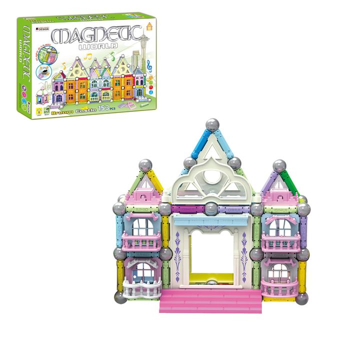 Конструктор магнитный «Дом», световые и звуковые эффекты, 153 детали
