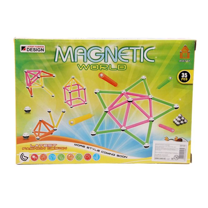 Конструктор магнитный «Супер палочки», 35 деталей